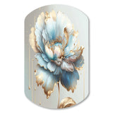 Chic Blue Blooming Flower I - Asymmetric Metal Wall Art