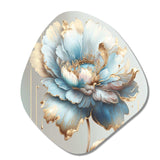 Chic Blue Blooming Flower I - Asymmetric Metal Wall Art