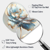 Chic Blue Blooming Flower I - Asymmetric Metal Wall Art