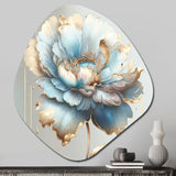 Chic Blue Blooming Flower I - Asymmetric Metal Wall Art