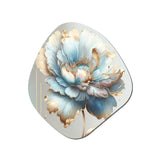 Chic Blue Blooming Flower I - Asymmetric Metal Wall Art