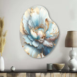 Chic Blue Blooming Flower I - Asymmetric Metal Wall Art