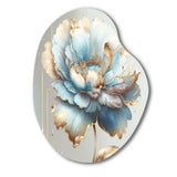 Chic Blue Blooming Flower I - Asymmetric Metal Wall Art