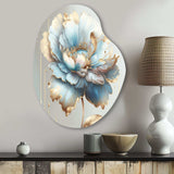 Chic Blue Blooming Flower I - Asymmetric Metal Wall Art