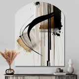 Black, White And Gold Expression I - Asymmetric Metal Wall Art