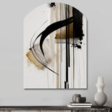 Black, White And Gold Expression I - Asymmetric Metal Wall Art