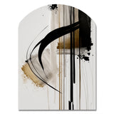 Black, White And Gold Expression I - Asymmetric Metal Wall Art