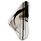 Black, White And Gold Expression I - Asymmetric Metal Wall Art