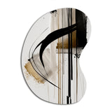 Black, White And Gold Expression I - Asymmetric Metal Wall Art