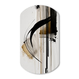 Black, White And Gold Expression I - Asymmetric Metal Wall Art