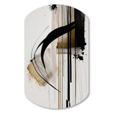 Black, White And Gold Expression I - Asymmetric Metal Wall Art