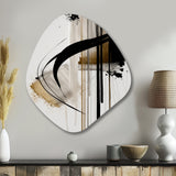 Black, White And Gold Expression I - Asymmetric Metal Wall Art