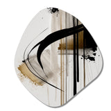 Black, White And Gold Expression I - Asymmetric Metal Wall Art