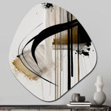 Black, White And Gold Expression I - Asymmetric Metal Wall Art