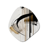 Black, White And Gold Expression I - Asymmetric Metal Wall Art