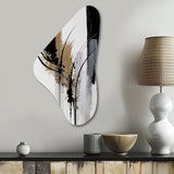 Black, White And Gold Expression II - Asymmetric Metal Wall Art