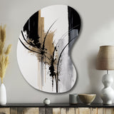 Black, White And Gold Expression II - Asymmetric Metal Wall Art