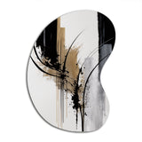 Black, White And Gold Expression II - Asymmetric Metal Wall Art