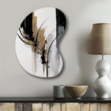 Black, White And Gold Expression II - Asymmetric Metal Wall Art