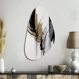 Black, White And Gold Expression II - Asymmetric Metal Wall Art