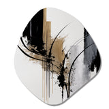 Black, White And Gold Expression II - Asymmetric Metal Wall Art