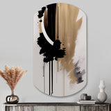 Black, White And Gold Expression III - Asymmetric Metal Wall Art