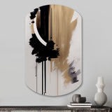 Black, White And Gold Expression III - Asymmetric Metal Wall Art