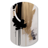 Black, White And Gold Expression III - Asymmetric Metal Wall Art