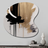 Black, White And Gold Expression III - Asymmetric Metal Wall Art