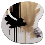 Black, White And Gold Expression III - Asymmetric Metal Wall Art