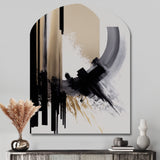 Black, White And Gold Expression IV - Asymmetric Metal Wall Art