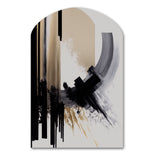 Black, White And Gold Expression IV - Asymmetric Metal Wall Art