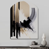 Black, White And Gold Expression IV - Asymmetric Metal Wall Art