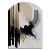 Black, White And Gold Expression IV - Asymmetric Metal Wall Art