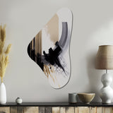 Black, White And Gold Expression IV - Asymmetric Metal Wall Art