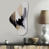 Black, White And Gold Expression IV - Asymmetric Metal Wall Art