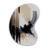 Black, White And Gold Expression IV - Asymmetric Metal Wall Art