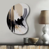 Black, White And Gold Expression IV - Asymmetric Metal Wall Art