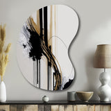 Golden Minimalist Abstract II - Asymmetric Metal Wall Art