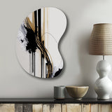 Golden Minimalist Abstract II - Asymmetric Metal Wall Art