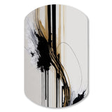 Golden Minimalist Abstract II - Asymmetric Metal Wall Art