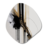 Golden Minimalist Abstract II - Asymmetric Metal Wall Art