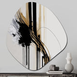 Golden Minimalist Abstract II - Asymmetric Metal Wall Art