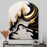 Black And Gold Wave - Asymmetric Metal Wall Art