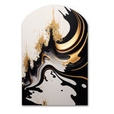 Black And Gold Wave - Asymmetric Metal Wall Art