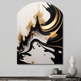 Black And Gold Wave - Asymmetric Metal Wall Art