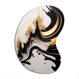 Black And Gold Wave - Asymmetric Metal Wall Art