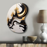 Black And Gold Wave - Asymmetric Metal Wall Art