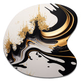 Black And Gold Wave - Asymmetric Metal Wall Art