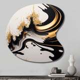 Black And Gold Wave - Asymmetric Metal Wall Art